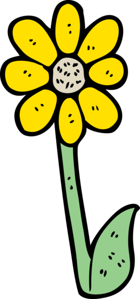 Bir insan tarafından çizilmiş karikatür çiçeği