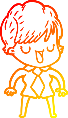 Bir insan tarafından çizilmiş bir karikatür kadın çizimi.