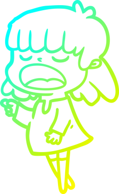 Bir insan tarafından yüksek sesle çizilmiş bir karikatür kadın çizimi.