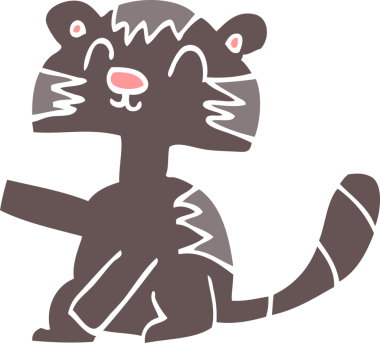 Bir insan tarafından çizilmiş komik karikatür kedisi