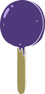 Bir insan tarafından çizilmiş düz renk çizgi film lolipopu