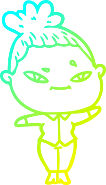 Bir insan tarafından çizilmiş bir karikatür kadın çizimi.