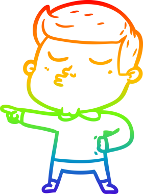 Gökkuşağı gradyan çizgi çizimi Bir insan tarafından çizilen çizgi film modeli adam