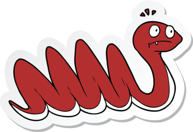 Bir insan tarafından çizilmiş çizgi film yılanının çıkartması.