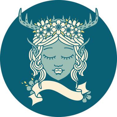 Retro Dövme Tarzı Elf Karakter Yüzü Bir İnsan Tarafından Çizildi