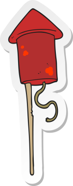 Bir insan tarafından çizilmiş havai fişek çıkartması.