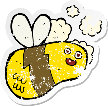 Bir insan tarafından çizilmiş bir çizgi filmin gerilimli çıkartması.