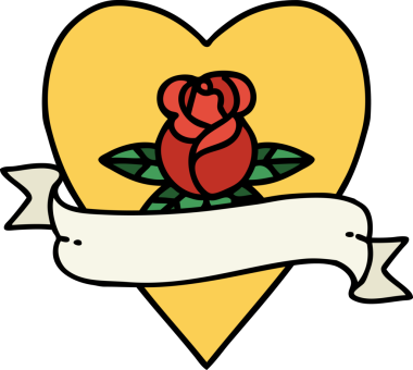 Bir insan tarafından çizilmiş kalp şeklinde geleneksel bir dövme.