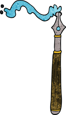 Bir insan tarafından çizilmiş mürekkep kalemi.