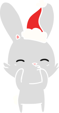 Bir insan tarafından çizilmiş Noel Baba şapkasının düz renkli çizimi.