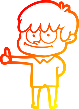 Bir insan tarafından çizilmiş mutlu bir çizgi film karakteri çizimi.