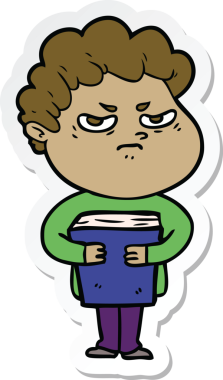 Bir insan tarafından çizilmiş kızgın bir adamın çıkartması.