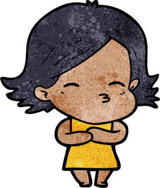 Bir insan tarafından çizilmiş karikatür kadın.