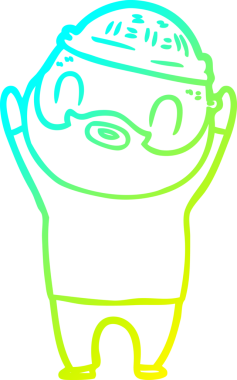 Bir insan tarafından çizilmiş sakallı bir karikatür çizimi.