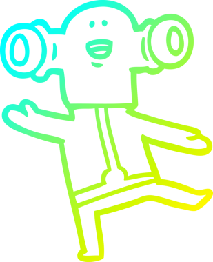 Bir insan tarafından çizilmiş, soğuk bir çizgi roman çizimi.