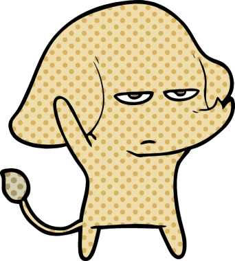 Bir insan tarafından çizilmiş kızgın bir fil.