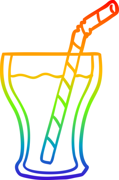 bir insanın çizdiği bir bardak kolayı gökkuşağı gradyan çizgisi