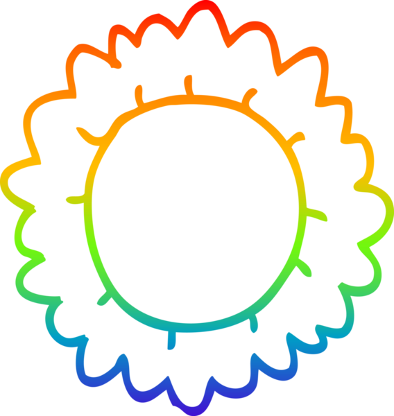 gökkuşağı gradyan çizimi bir insan tarafından çizilmiş bir karikatür çiçeği