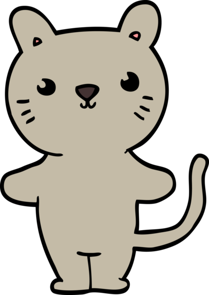 Bir insan tarafından çizilmiş çizgi film kedisi.