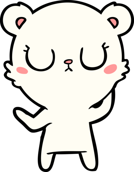 Bir insan tarafından çizilmiş barışçıl karikatür kutup ayısı