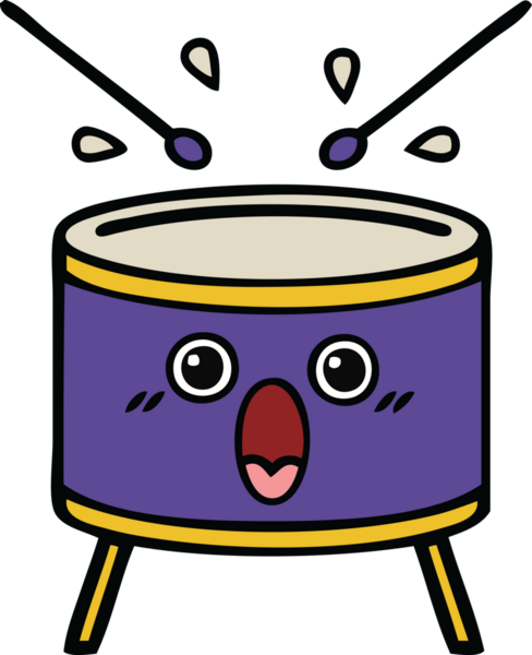 Bir insan tarafından çizilmiş şirin davul karikatürü.