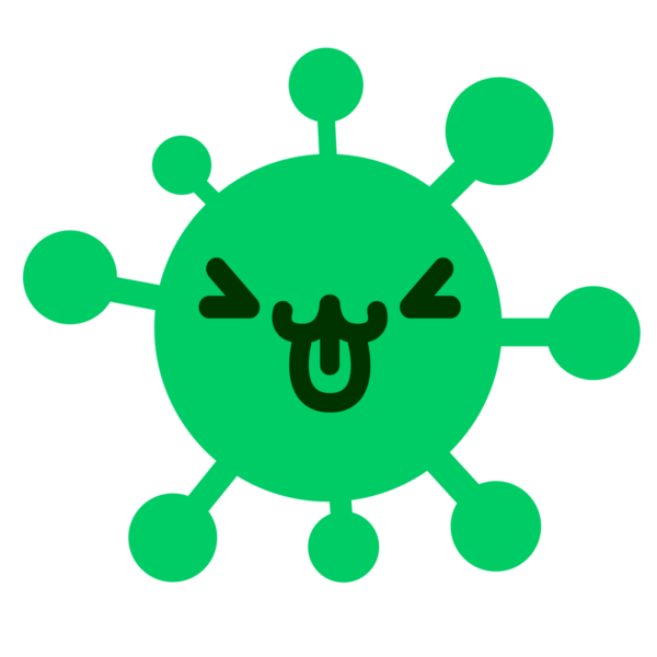 Bir insan tarafından çizilmiş sevimli bir hayvan virüsü.