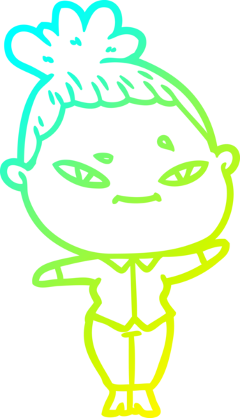 Bir insan tarafından çizilmiş bir karikatür kadın çizimi.