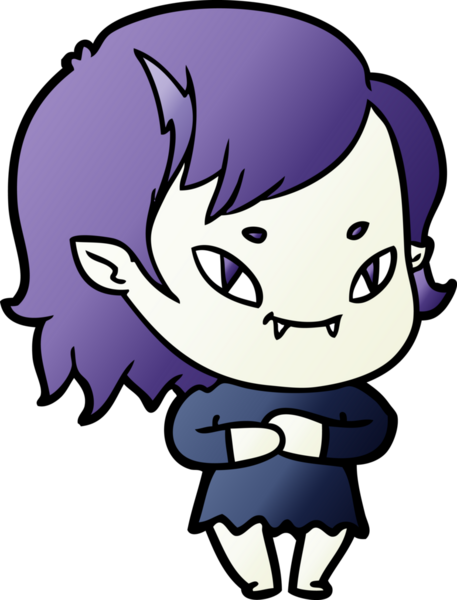 Bir insan tarafından çizilmiş çizgi film dostu vampir kız.