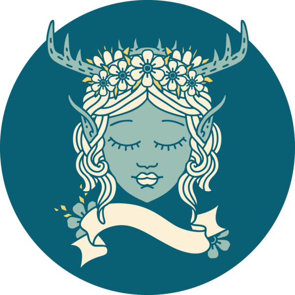 Retro Dövme Tarzı Elf Karakter Yüzü Bir İnsan Tarafından Çizildi