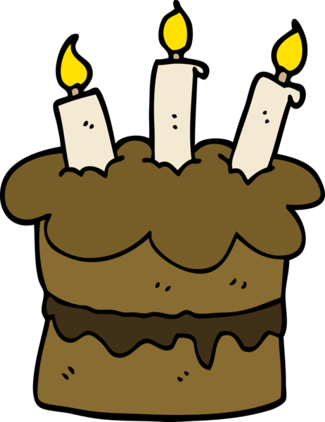 Bir insan tarafından çizilmiş çikolatalı pasta.