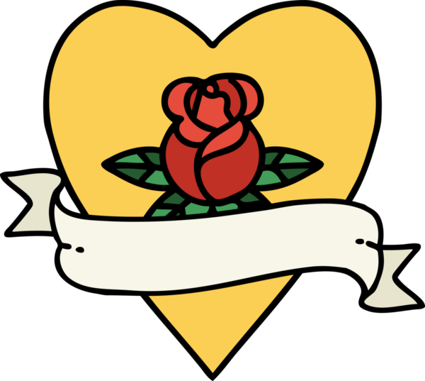 Bir insan tarafından çizilmiş kalp şeklinde geleneksel bir dövme.