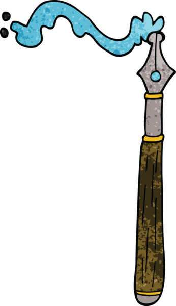 Bir insan tarafından çizilmiş mürekkep kalemi.