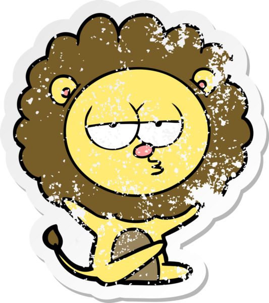 Bir insan tarafından çizilmiş sıkıntılı bir çizgi film çıkartması.