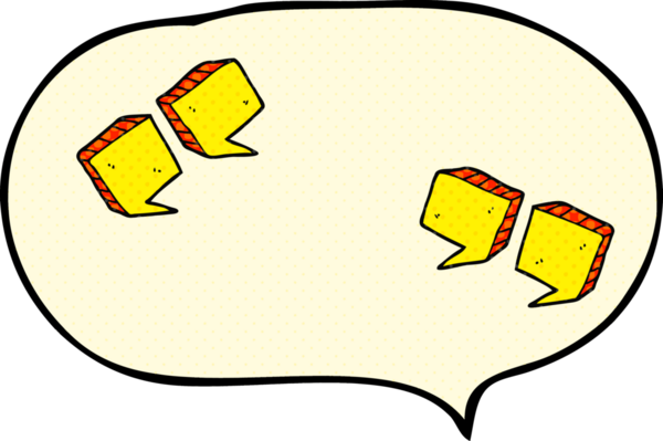 Bir insan tarafından çizilmiş serbest çizilmiş çizgi roman konuşma balonu tırnak işaretleri