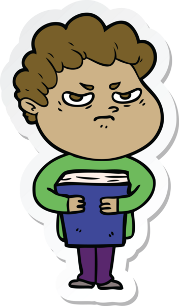 Bir insan tarafından çizilmiş kızgın bir adamın çıkartması.