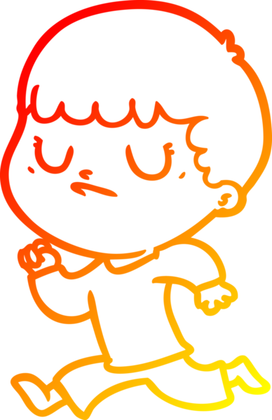 Bir insan tarafından çizilen huysuz bir çocuğun sıcak çizgi çizimi.