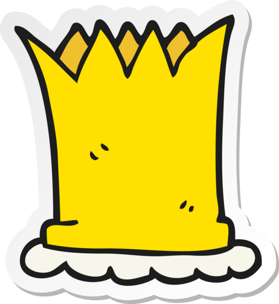 Bir insan tarafından çizilmiş bir karikatür tacı.