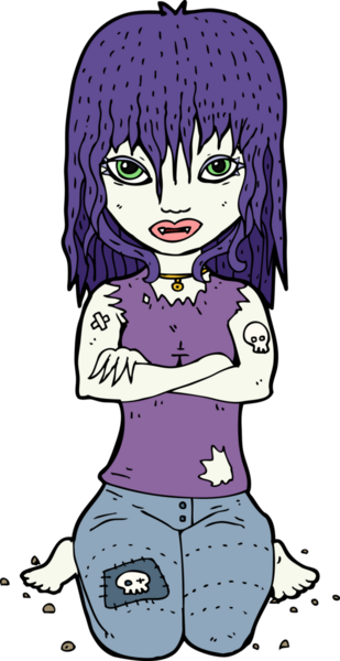 Bir insan tarafından çizilmiş vampir kız çizgi filmi.