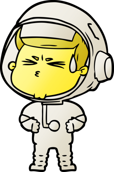 Çizgi film bir insan tarafından çizilmiş astronot.