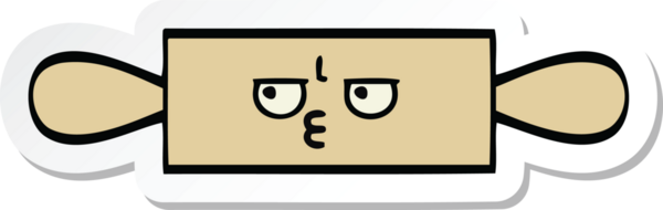 Bir insan tarafından çizilmiş şirin bir merdanenin çıkartması.