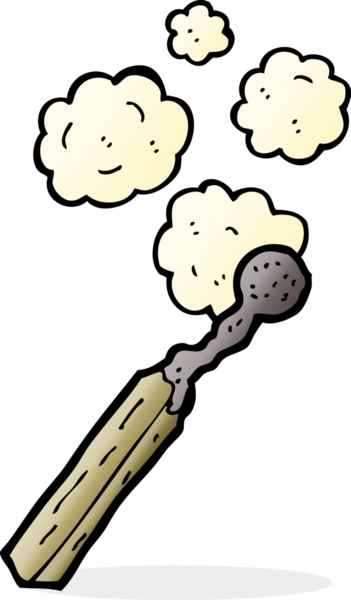 Bir insan tarafından çizilmiş karikatür yanmış kibrit.