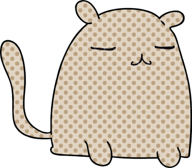 Bir insan tarafından çizilmiş çizgi roman tarzı tuhaf bir kedi.