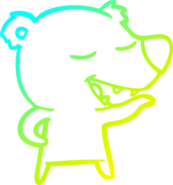 Bir insan tarafından çizilen çizgi film ayısının soğuk gradyan çizgisi.