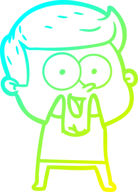 Bir insan tarafından çizilmiş mutlu bir adamın soğuk çizgi çizimi.