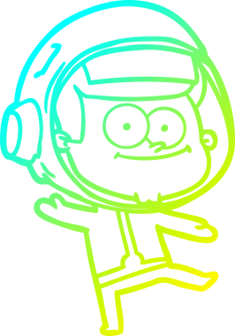 Bir insan tarafından çizilmiş mutlu bir astronot çizgi filmi.