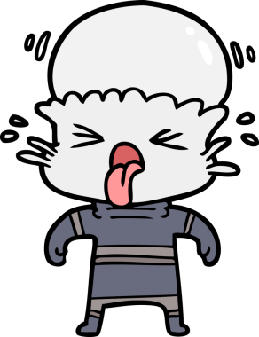 Bir insan tarafından çizilmiş garip bir uzaylı çizgi filmi.