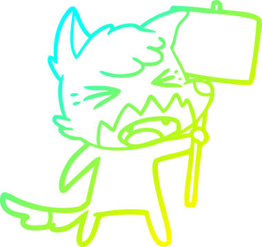 Bir insan tarafından çizilmiş işaretli kızgın bir tilki çizgi film çizimi.