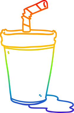 Bir insan tarafından çizilmiş bir karikatür soda bardağının gradyan çizimi