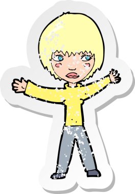 Bir insan tarafından çizilmiş sallanan bir karikatürün gerilimli yapıştırması.