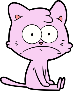 bir insan tarafından çizilmiş sinirli bir kedi.